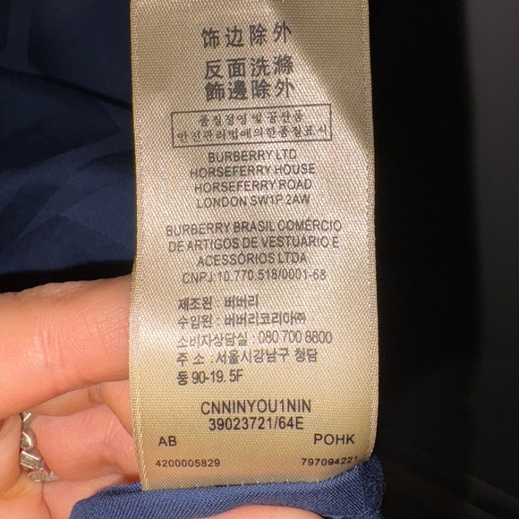 Burberry Navy Checkered Button-Down Shirt - Picture 9 of 10